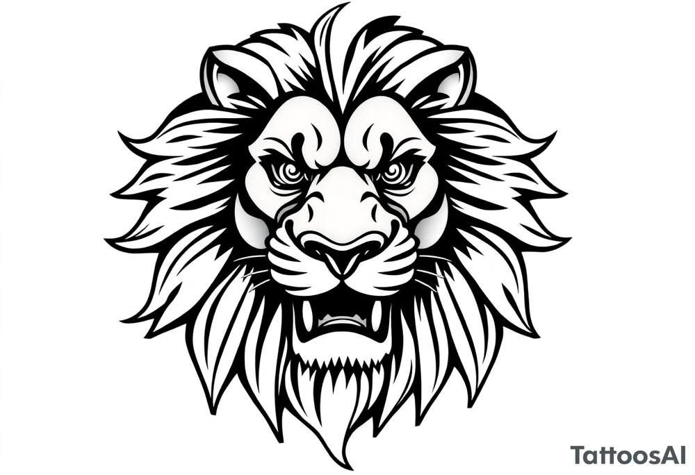 powerful majestic lion, close-up tattoo idea