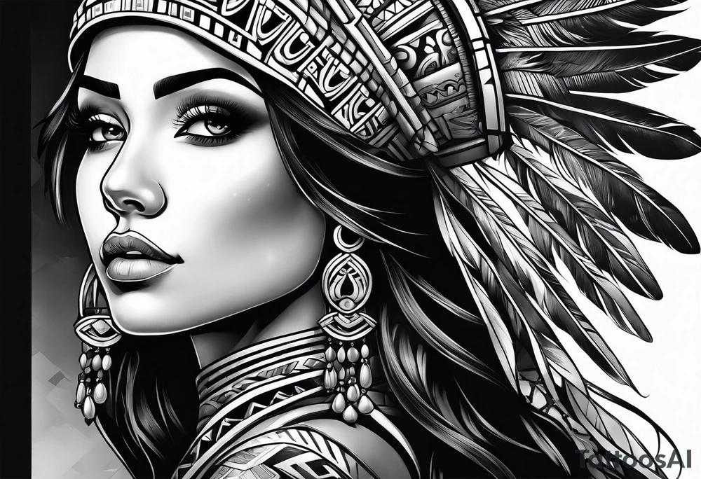 Aztec princess side princess tattoo idea