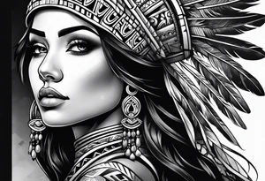 Aztec princess side princess tattoo idea