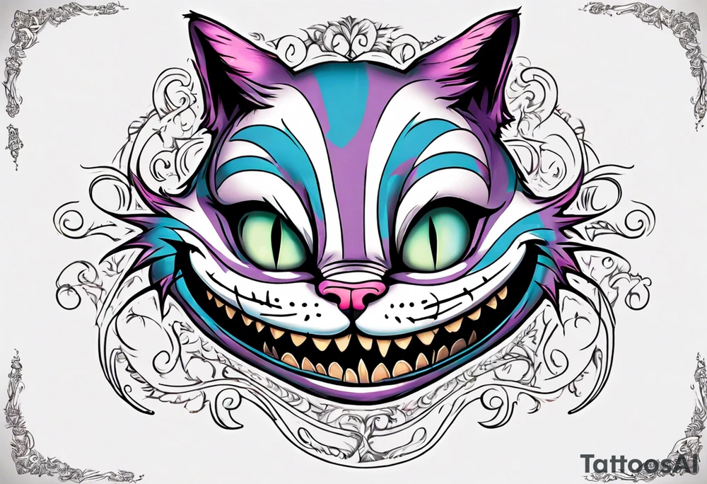 Cheshire Cat with quote tattoo idea
