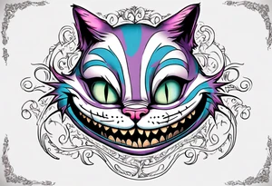 Cheshire Cat with quote tattoo idea
