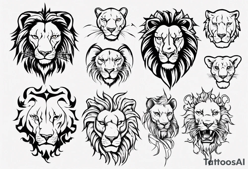 half lion face half words tattoo idea
