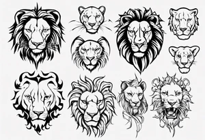 half lion face half words tattoo idea