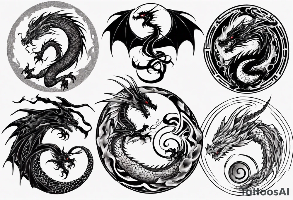 Dragon Yin Yang tattoo idea