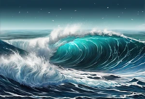 an half sleeve for my lower left leg that is completely rough ocean water tattoo idea