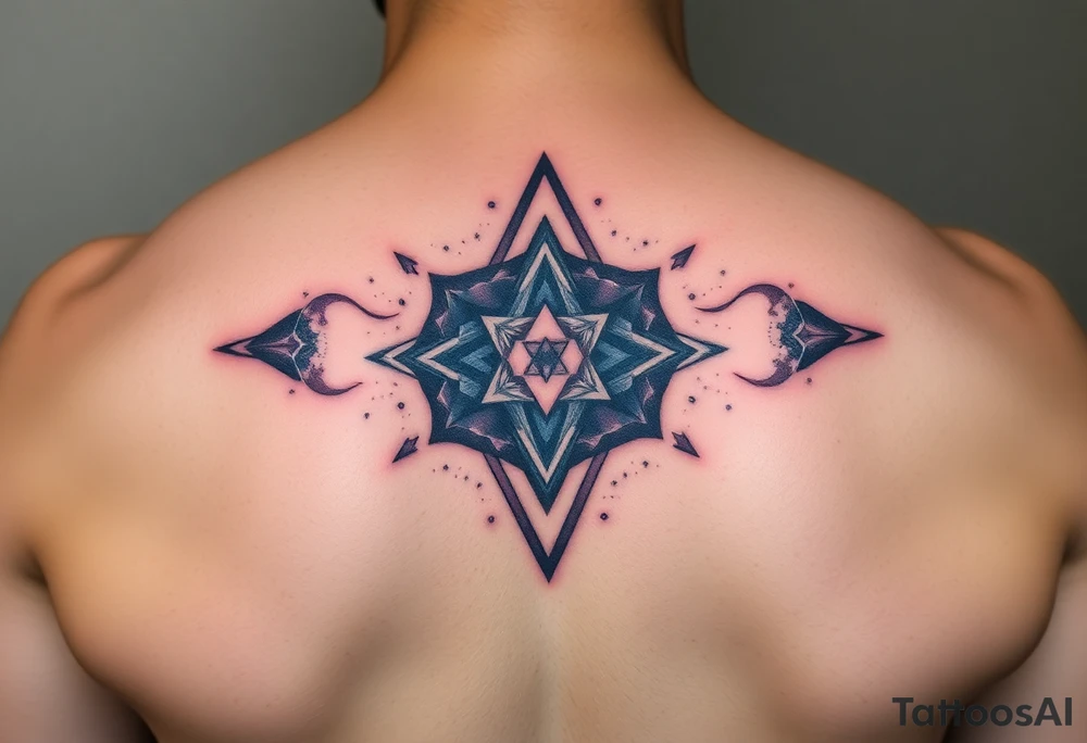 cover up tattoo inspired by the galaxy that is geometric and medium sized tattoo idea