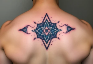 cover up tattoo inspired by the galaxy that is geometric and medium sized tattoo idea
