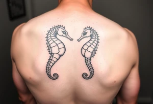 His and hers sea horses tattoo idea