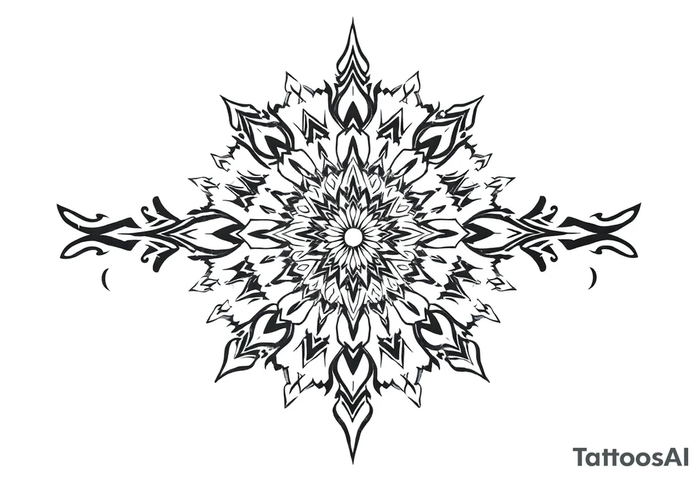 long mandala with ancient rhyme tattoo idea
