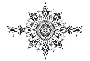 long mandala with ancient rhyme tattoo idea