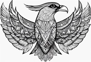 african, cultural, chest tattoo, include some bird wings as well tattoo idea