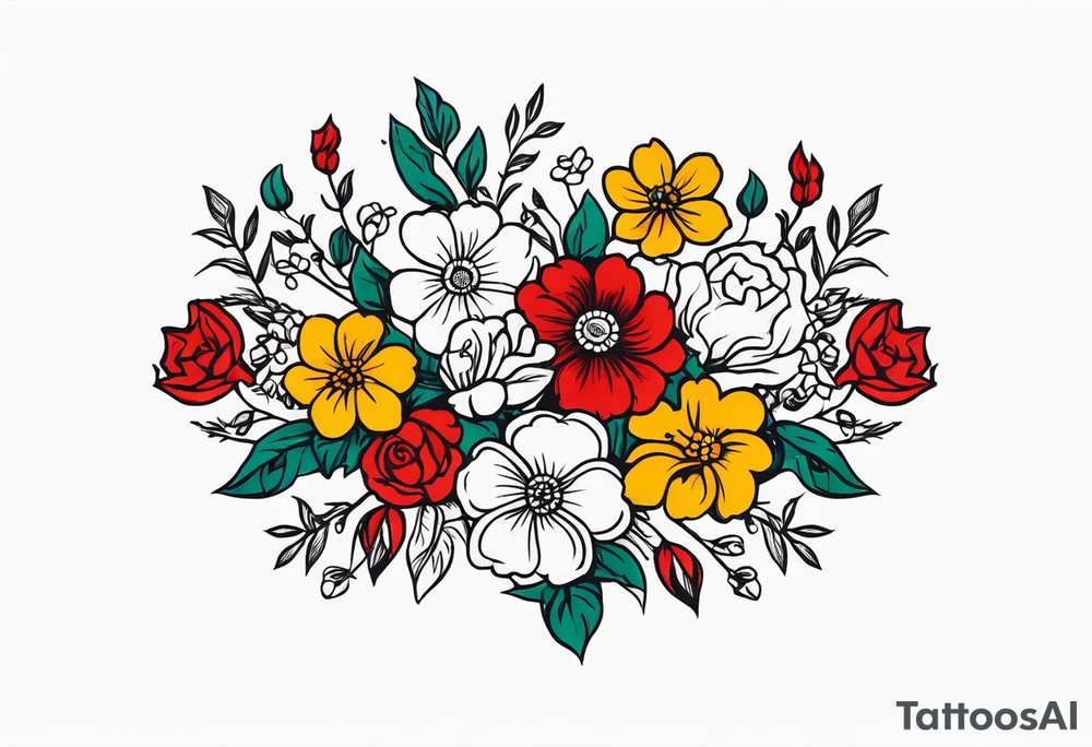 christian
old school vintage simple traditional design 
vintage flowers surrounding 


bold color simple tattoo idea