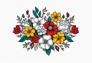 christian
old school vintage simple traditional design 
vintage flowers surrounding 


bold color simple tattoo idea