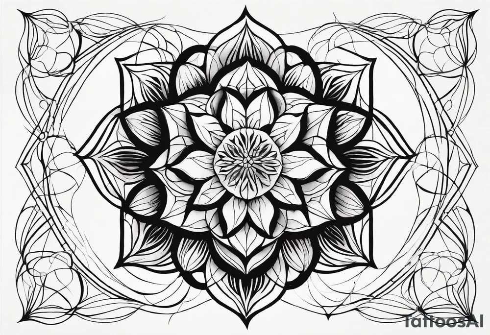 Linear minimalistic flower of life, tattoo idea
