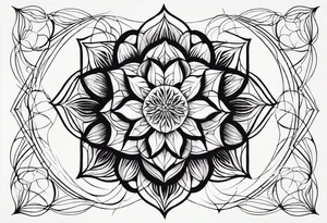 Linear minimalistic flower of life, tattoo idea