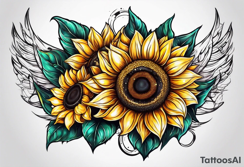 Sunflower chain tattoo idea