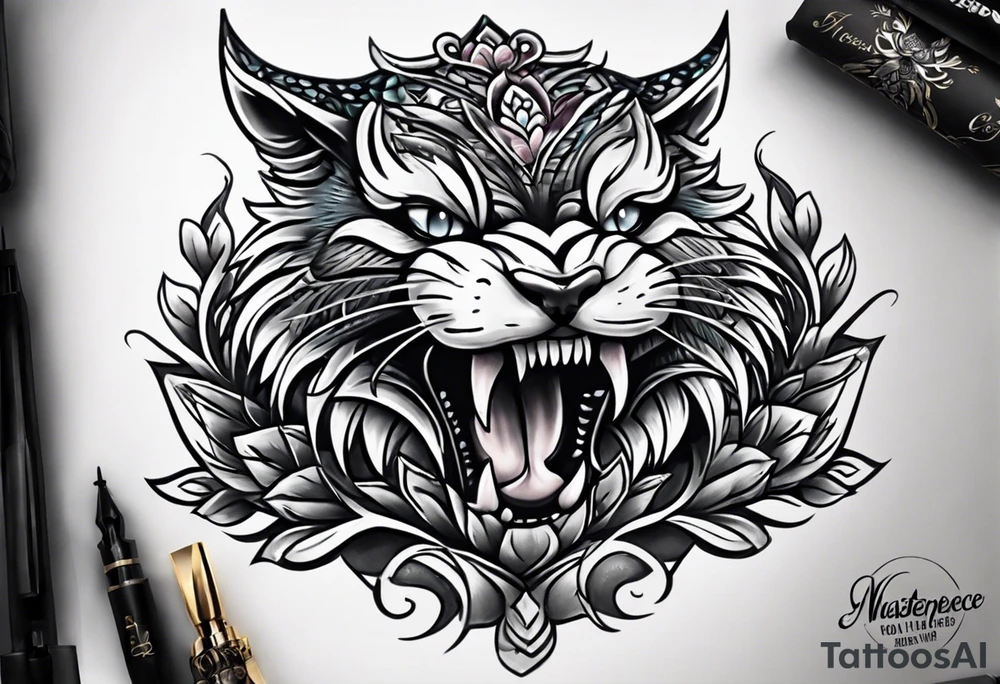 small Cheshire full body tattoo idea