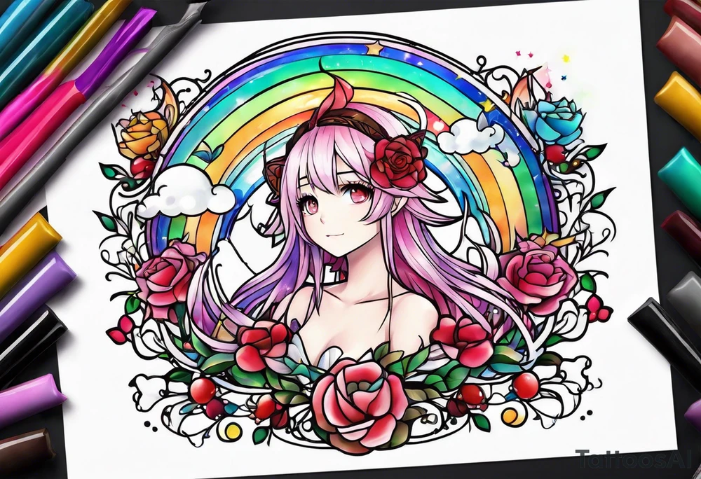 Madoka magica rainbow tattoo idea