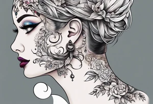 Side of the neck tattoo idea