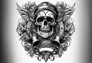 999 with different things around it from juice wrlds albums tattoo idea