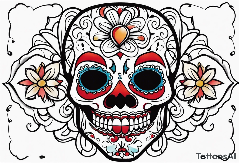 El triste payaso, sugar skull style tattoo idea