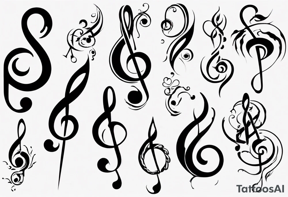 Bb A Bb E F A F
In blass clef tattoo idea