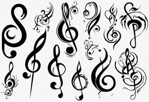 Bb A Bb E F A F
In blass clef tattoo idea