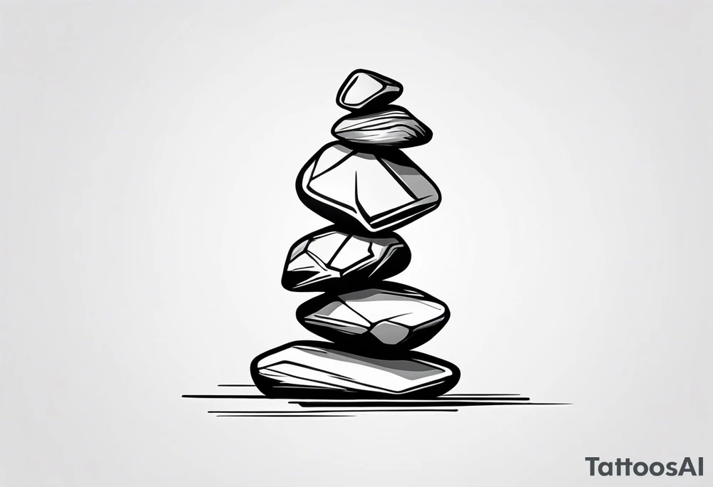 A stack of rocks balancing on top of each other tattoo idea
