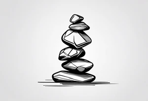 A stack of rocks balancing on top of each other tattoo idea