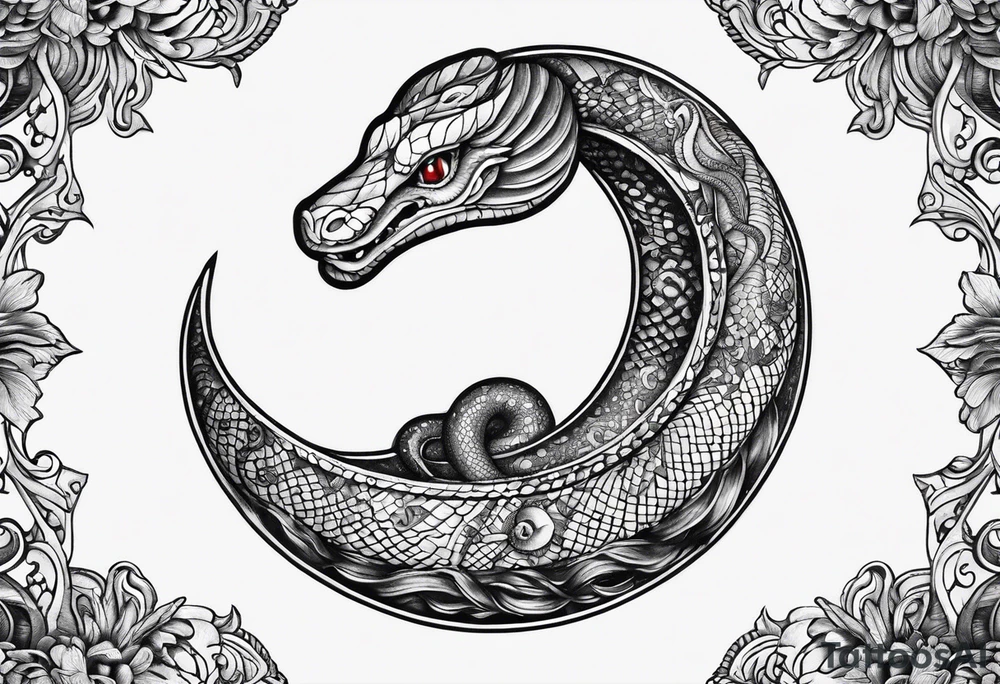 crescent moon with a snake wrapped around it tattoo idea crescent moon with a snake wrapped around it tattoo idea
