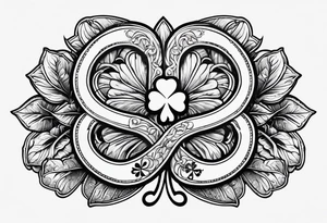 4 leaf clover with horseshoe and dice tattoo idea
