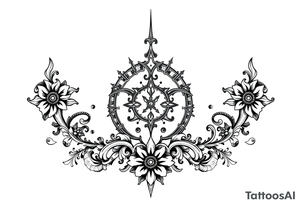 long mytical with ancient rhyme tattoo idea