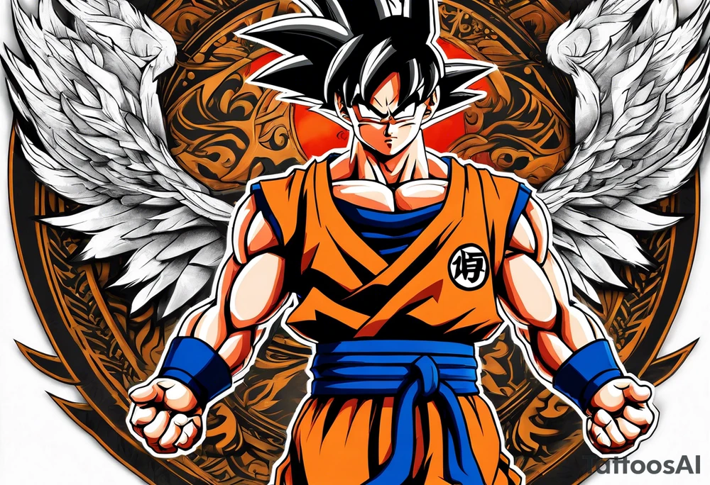 Son goku With wings tattoo idea