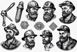 miner working to extract gold tattoo idea