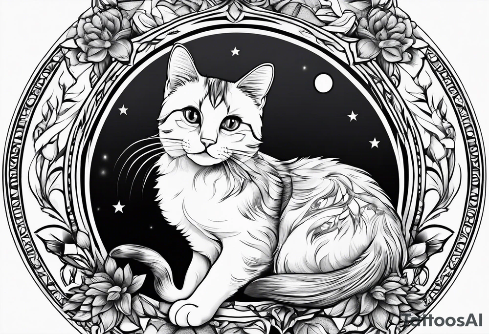 cute cat tattoo idea