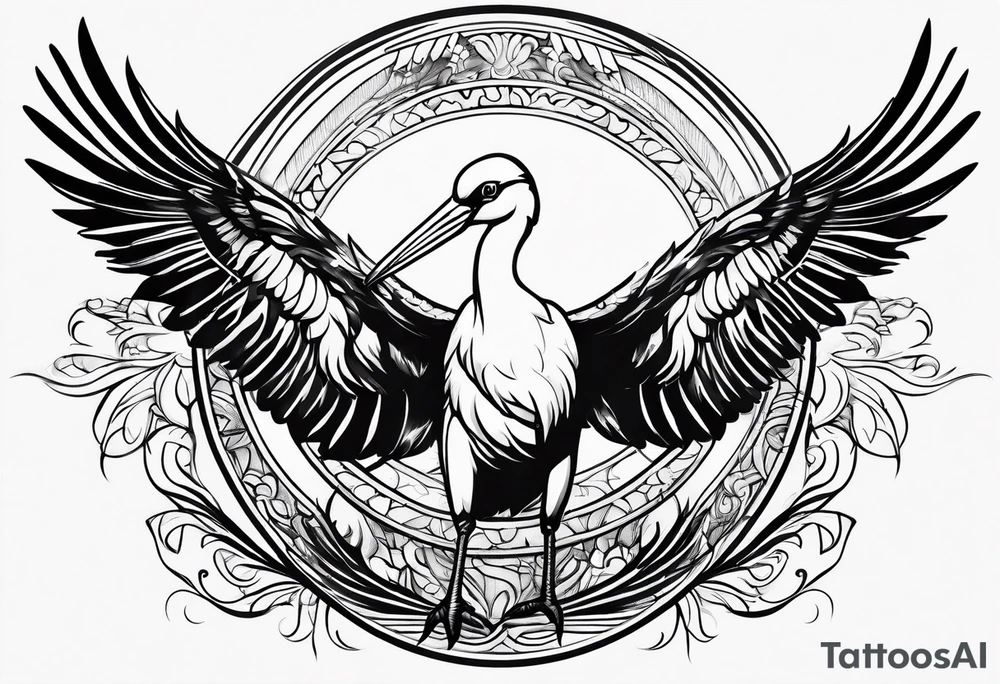 Stork tattoo idea