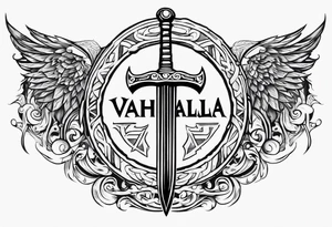 Valhalla sword ship shield tattoo idea