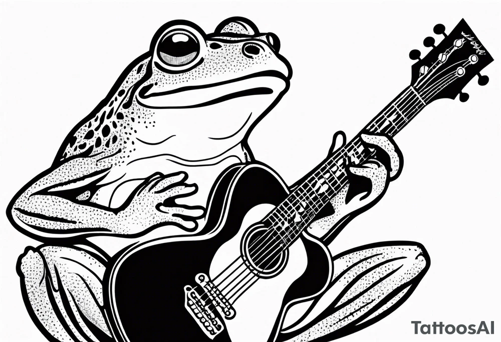 Frog playing guitar. tattoo idea