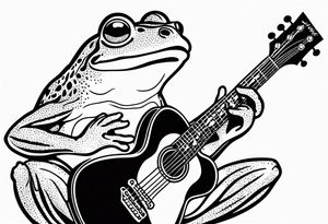 Frog playing guitar. tattoo idea