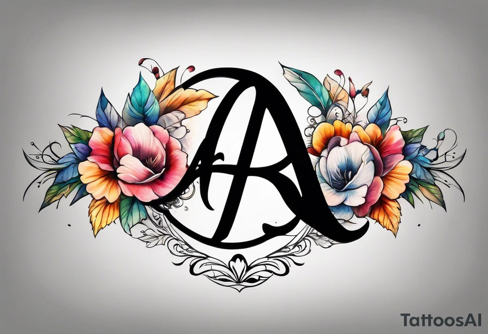 A headband with the letters A R in the middle tattoo idea