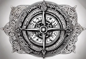 Viking runes and compass tattoo idea