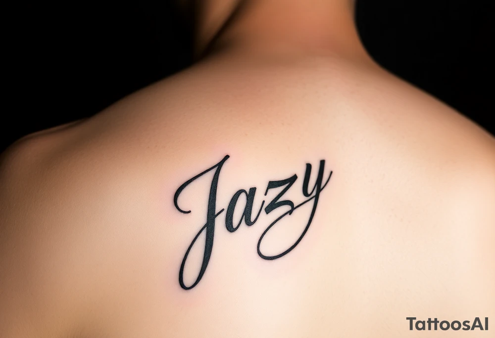 upper shooulder - Remembrance of a deceased best friend with the name Jazy incorporated tattoo idea