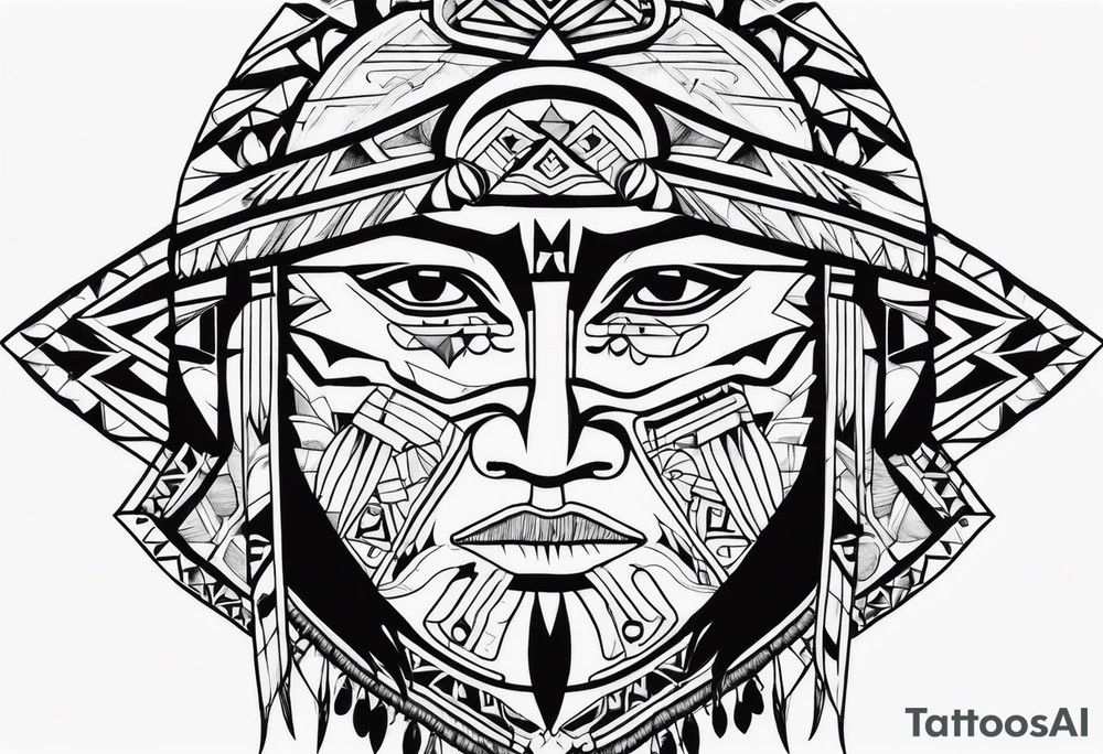 Tohono Oʼodham Native American tribe tattoo idea