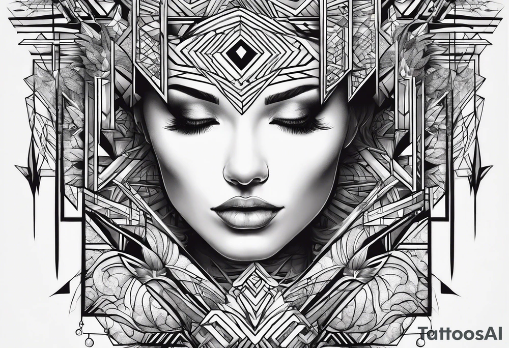 "Mind" with streight lines tattoo idea