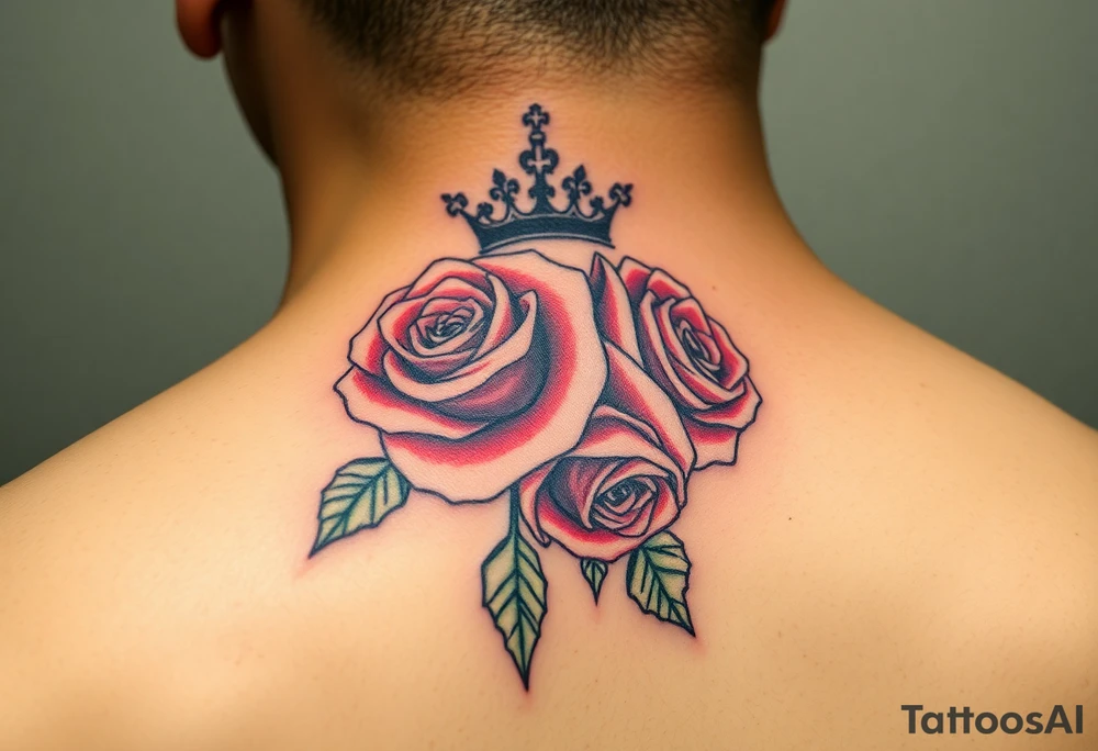 Roses with crown and 1982 tattoo idea