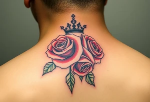 Roses with crown and 1982 tattoo idea