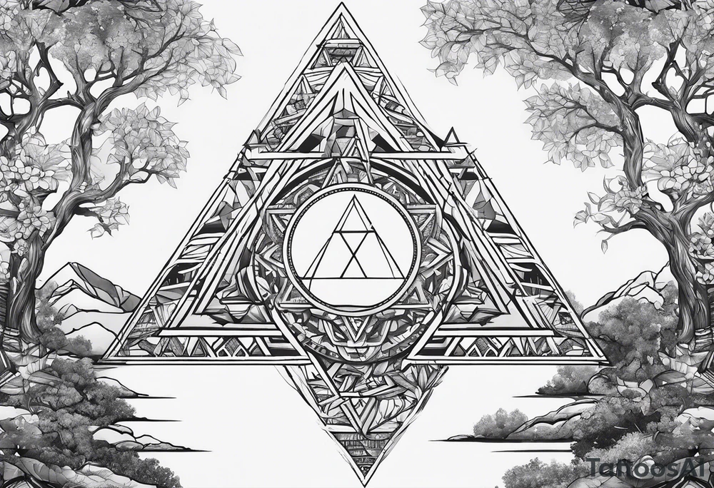 yggdrasil
3 line triangles behind tattoo idea