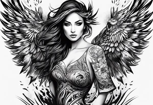 Like a phoenix rising from ashes, a woman who's has been through pain and now finding her strength tattoo idea