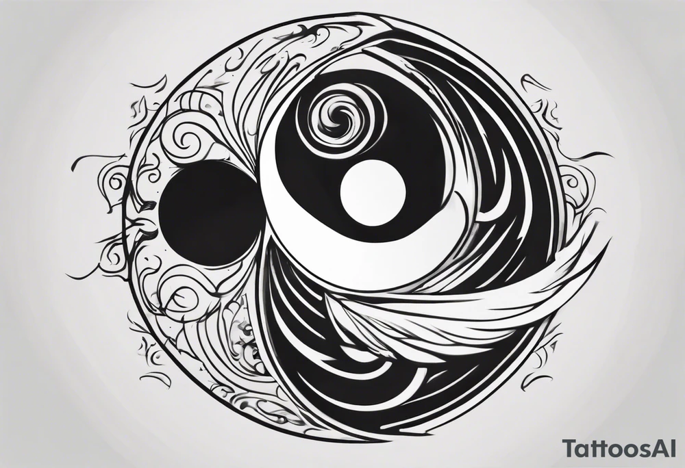 Abstract yin and Yang tattoo idea