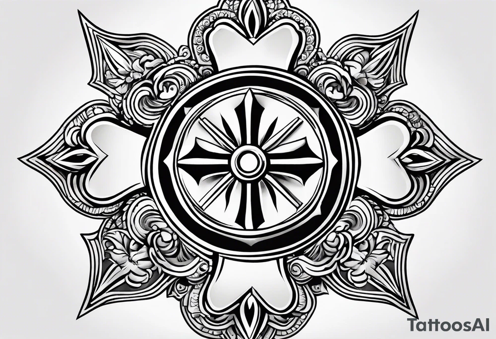 Simple Maltese cross tattoo idea